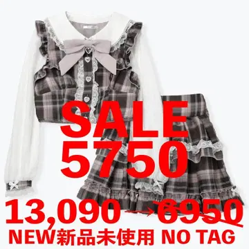 [NOEMIE] 새상품 키라키라 하트 레이어드풍 티어드 세트업