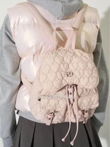 ILLIGO 하트 퀼팅 핑크 퀼팅 백팩