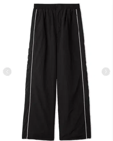 Henon. 헤논 사이드 라인 나일론 팬츠 블랙