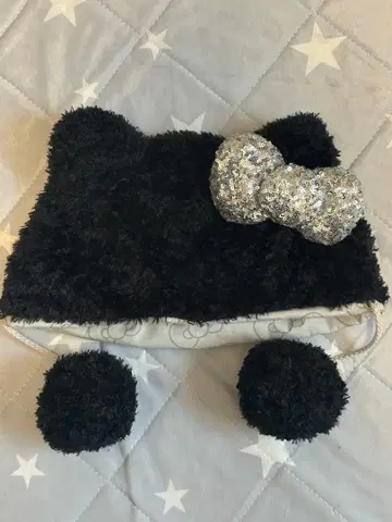 USJ 헬로키티 팬캡 폼폼 포함 햇 블랙