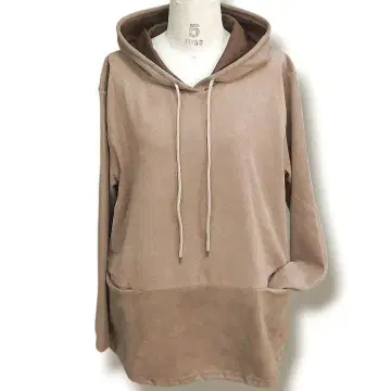 후드 후디 후드티 튜닉 상의 풀오버 베이지