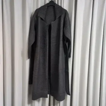 그레이 롱 가디건 허리 벨트 포함