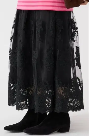 IENA 이에나 레이스 블랙 롱 스커트