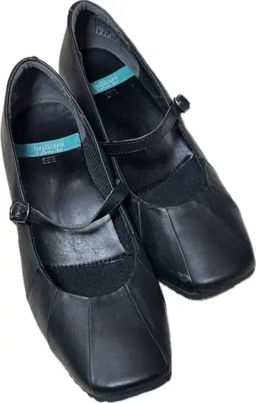 호킨스 브릴리언트 펌프스 웨지솔 스트랩 블랙 가죽