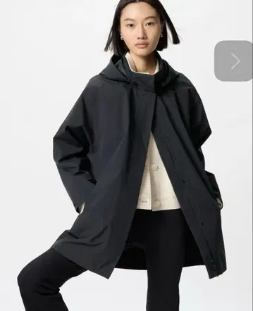 유니클로 블록테크 하프 코트 XL 블랙