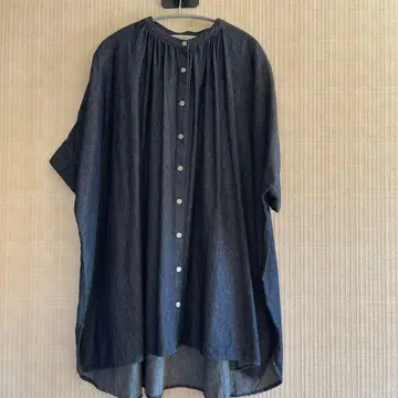 하트마켓 데님 개더 5부 소매부터 7부 소매 튜닉 빅 사이즈