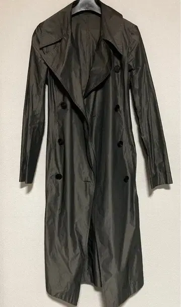 그레이 더블 브레스트 롱 코트