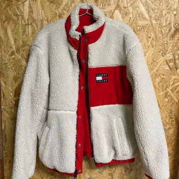 TOMMY JEANS 보아 자켓 크림 레드
