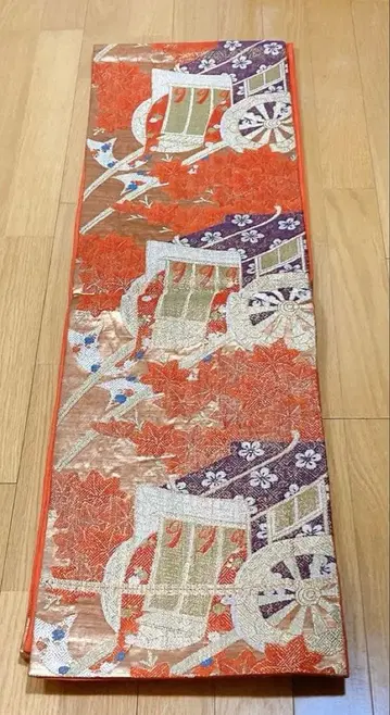 새상품급 사가니시 오비 단풍과 고쇼구루마 무늬