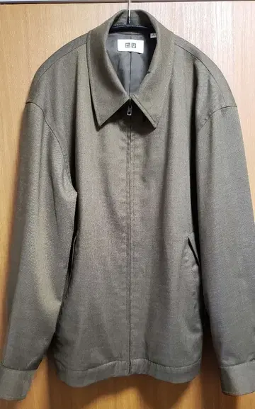 유니클로 U 집업 블루종 M 다크 브라운