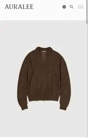 AURALEE ALPACA SHEER KNIT SKIPPER POLO