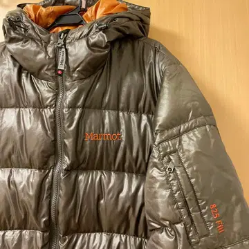 새상품급 경량 Marmot 825필 다운 자켓 광택 있는 브라운