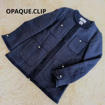 오페크 도트 그립 OPAQUE.CLIP 노카라 자켓 네이비