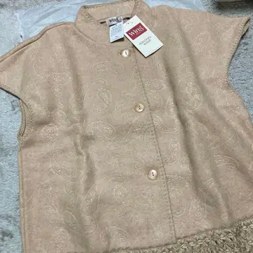 택 포함 새상품 와코루 윙 베스트 따뜻한 플리스 고급 레이스 포함 M