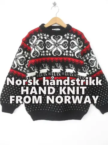 핸드니트 노르웨이산 두꺼운 원단 눈꽃 패턴 루돌프 바즈아이 노르딕 스웨터