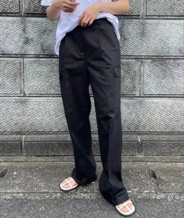 블랙 로우라이즈 카고 팬츠 (베이커 팬츠) Didot.showroom