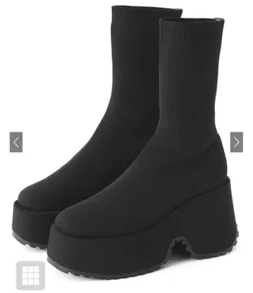 통굽 니트 미들 부츠 24.0