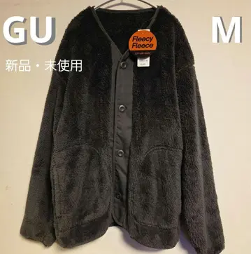 GU 프리시 플리스 콤비네이션 가디건 버튼 포함 GRAY