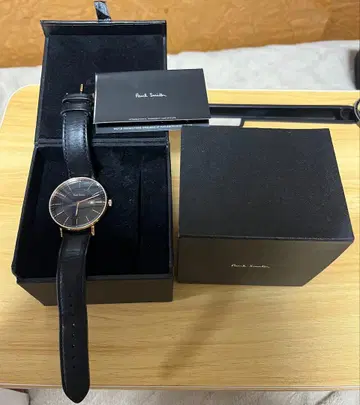 작동품 폴스미스 트랙 손목시계 쿼츠 골드 가죽 블랙