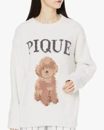 미사용 새상품 젤라또피케 토이 푸들 자카드 풀오버 아이보리