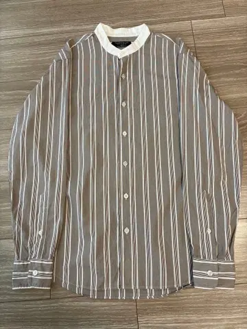 TOMORROWLAND 브리티시 포플린 밴드 카라 스트라이프 셔츠