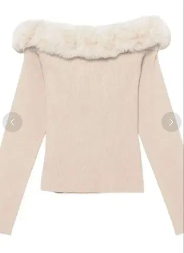 eimy istoire 퍼 트리밍 오프숄더 니트탑