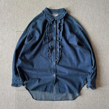 구제 데님 프릴 셔츠 루즈핏 일본제