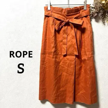 ROPE 스웨이드 플레어 스커트 무릎 기장 여성용 S 사이즈
