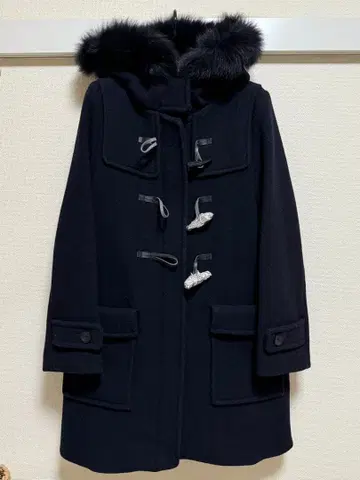 STUDIOUS 네이비 더플 코트 퍼 포함