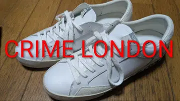 새상품급 CRIME LONDON 화이트 스니커즈 41