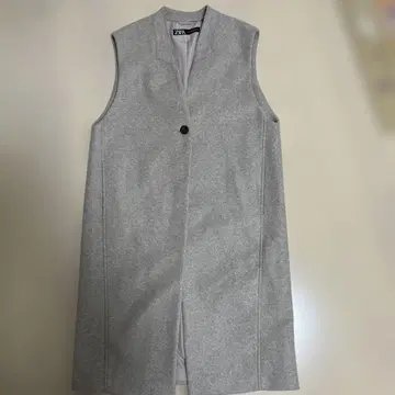 ZARA 롱 코트 베스트 슬리브리스 베이지 M