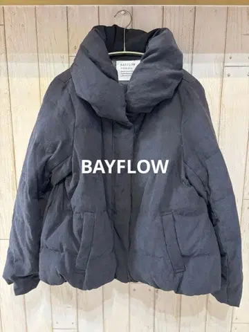 [ 새상품급 ] 베이플로우 다운 블루종 숄카라 숏 기장 그레이