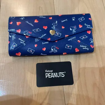 PEANUTS 스누피 장지갑 네이비