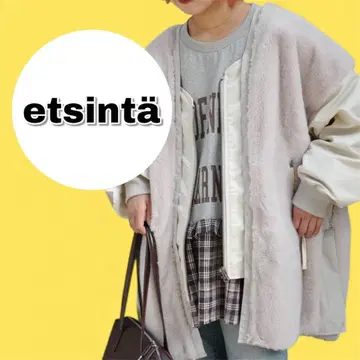 새상품급 에신타 퍼 절개 노카라 자켓 토프