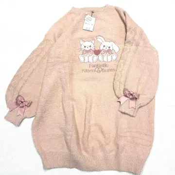 [ 미사용 새상품 ] 아마벨 Secret Animal 니트 원피스 핑크