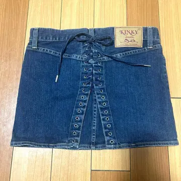 HYSTERIC GLAMOUR 마이크로 백 레이스업 데님 스커트