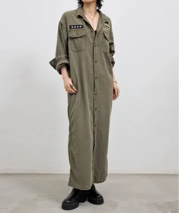[ REMI RELIEF ] MILITARY SHIRTS DRESS