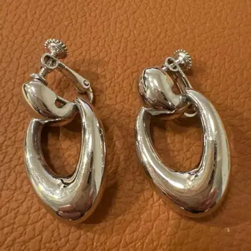 실버 오픈 후프 귀걸이