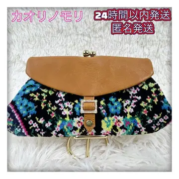 카오리노모리 플라워 패턴 가마구치 지갑 프래그먼트 케이스