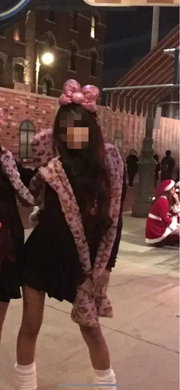 핑크색 리본 모양 머리띠