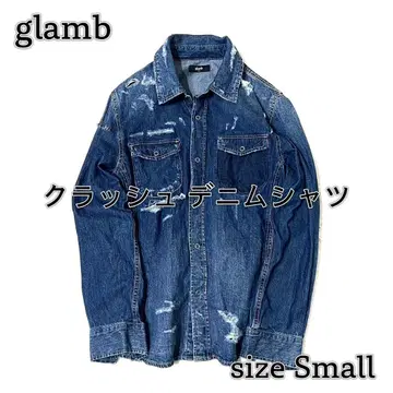 [glamb] 남성용 크러쉬 데님 셔츠 블루 S사이즈