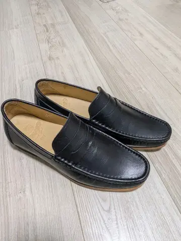 GLENFORD 천연 가죽 로퍼 마케이 제법 블랙 25.5