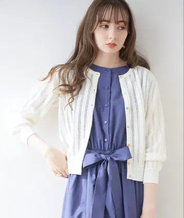 쿠튀르 브로치 시스루 니트 가디건