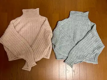 [ 묶음 판매 ] H&M 터틀넥 니트 XS 핑크 그레이