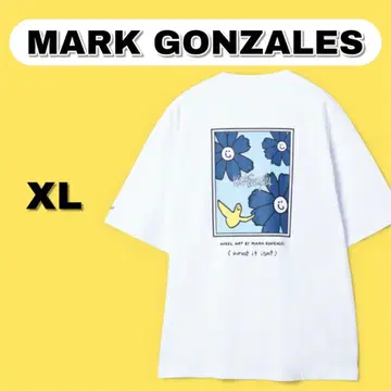 새상품급 마크곤잘레스 데이지 아트 T셔츠 XL 화이트