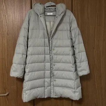 a.v.v 아베베 다운 자켓 후드 부착 라이트 그레이 M 사이즈