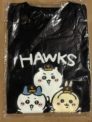 치이카와 (먼작귀) 호크스 T셔츠 와카타카군단 블랙 L사이즈