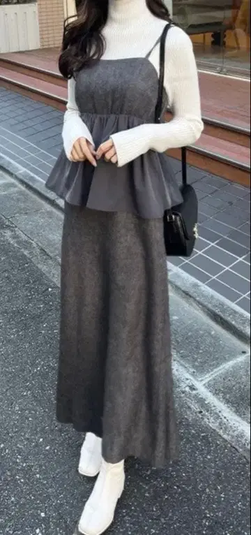 페플럼 도킹 트위드 롱 원피스[nr370]