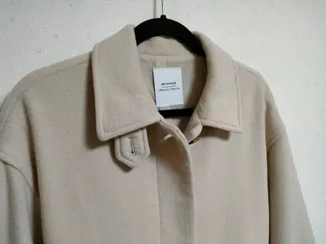 MISCHMASCH 핑크 베이지 울 혼방 롱 코트