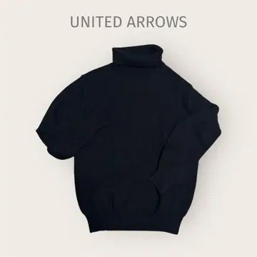 UNITED ARROWS 블랙 터틀넥 스웨터 울 무지